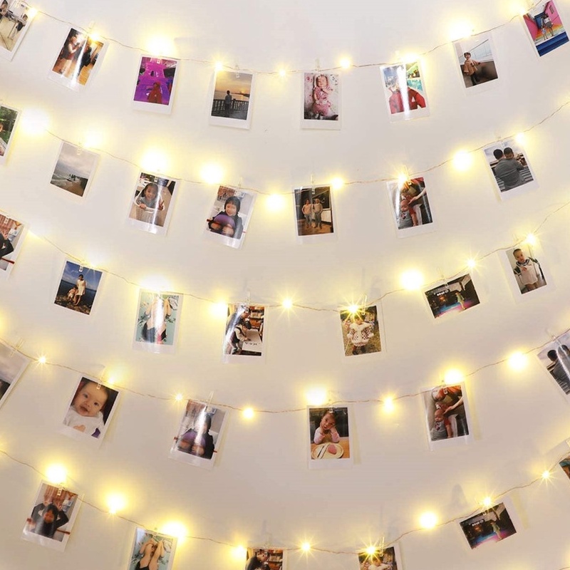 10/30/50led photo clip led string light warm white for room party 2aa ...