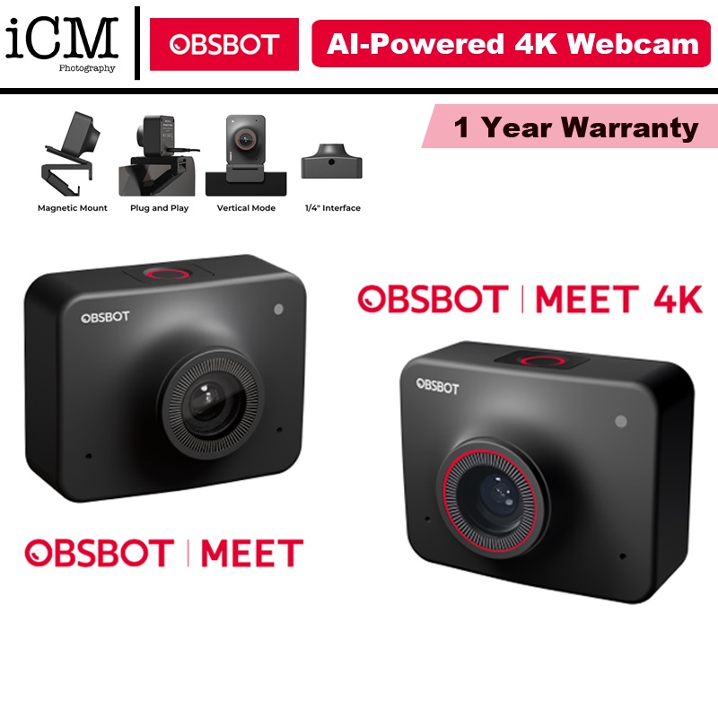 OBSBOT Meet | Meet 4k AI-Powered AI Virtual Background Webcam
