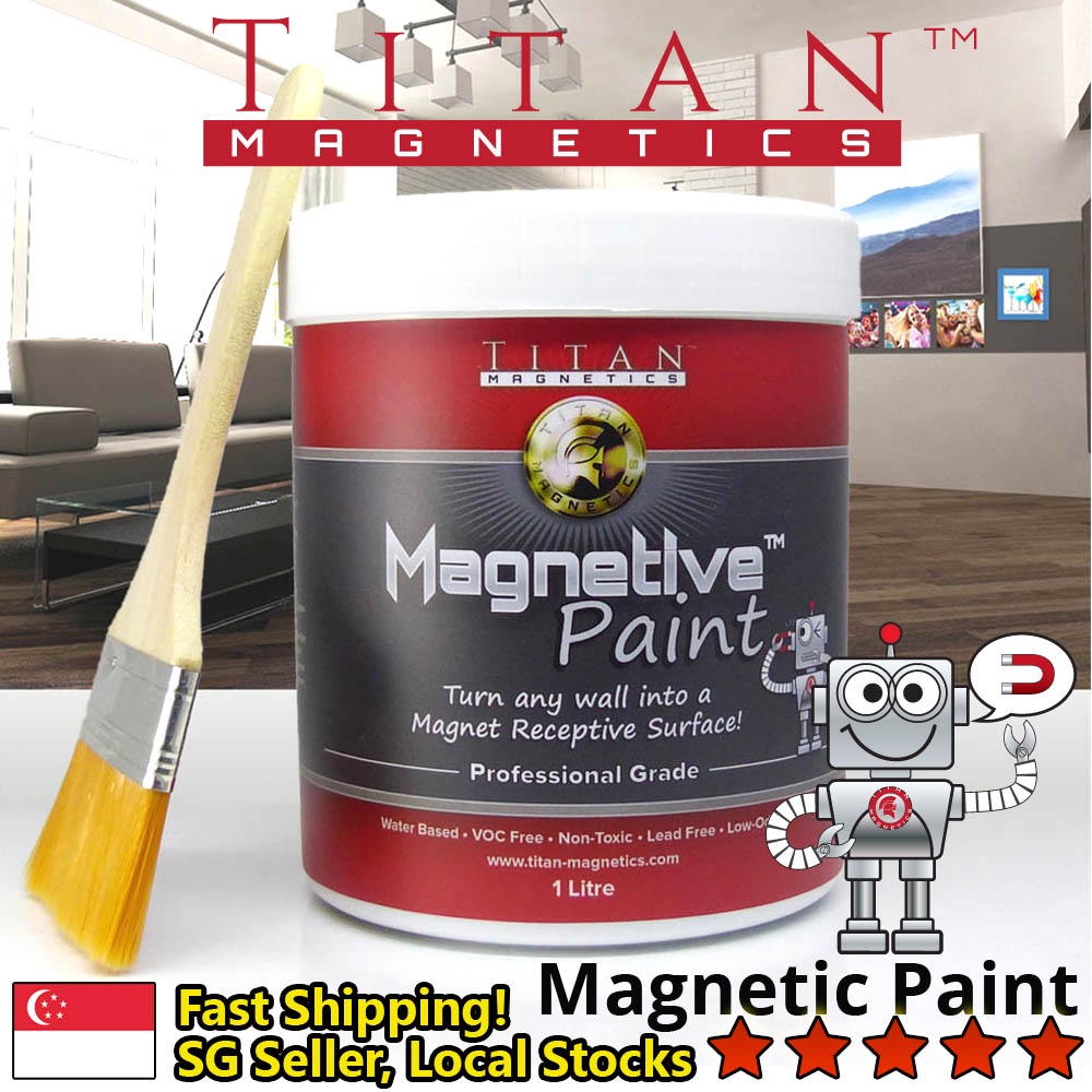 Magnetic Paint / Magnetic receptive wall paint - 500 ml Tin attracts  magnets!