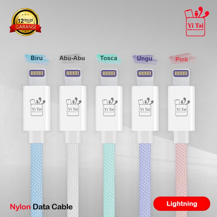 YI TAI - Kabel Data Iphone Lightning Nylon Fast Charging - Gambar 4