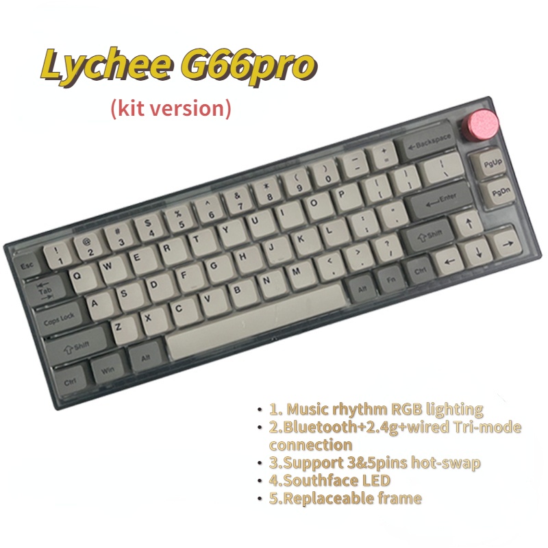 2023 New！Lychee G66/G66pro V2 barebone kit RGB hot swappable Mechanical ...