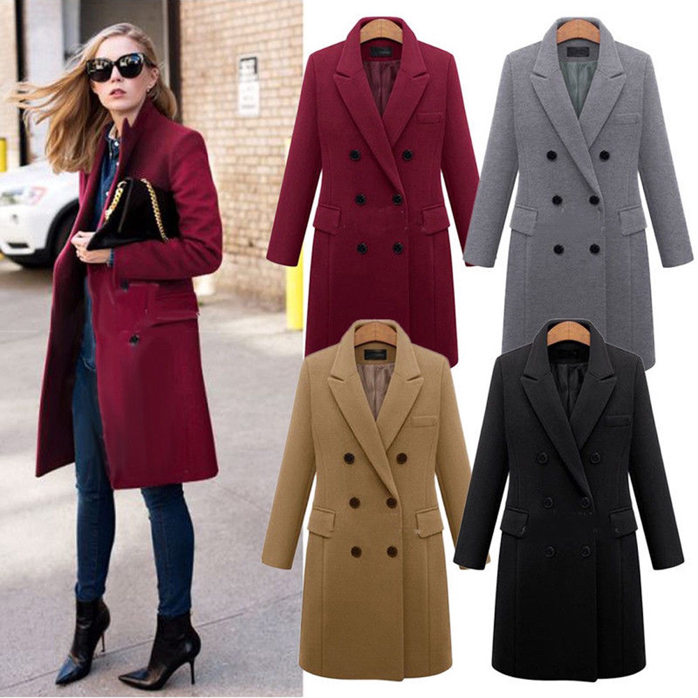 Fashion pure colour long sleeve coat outlet