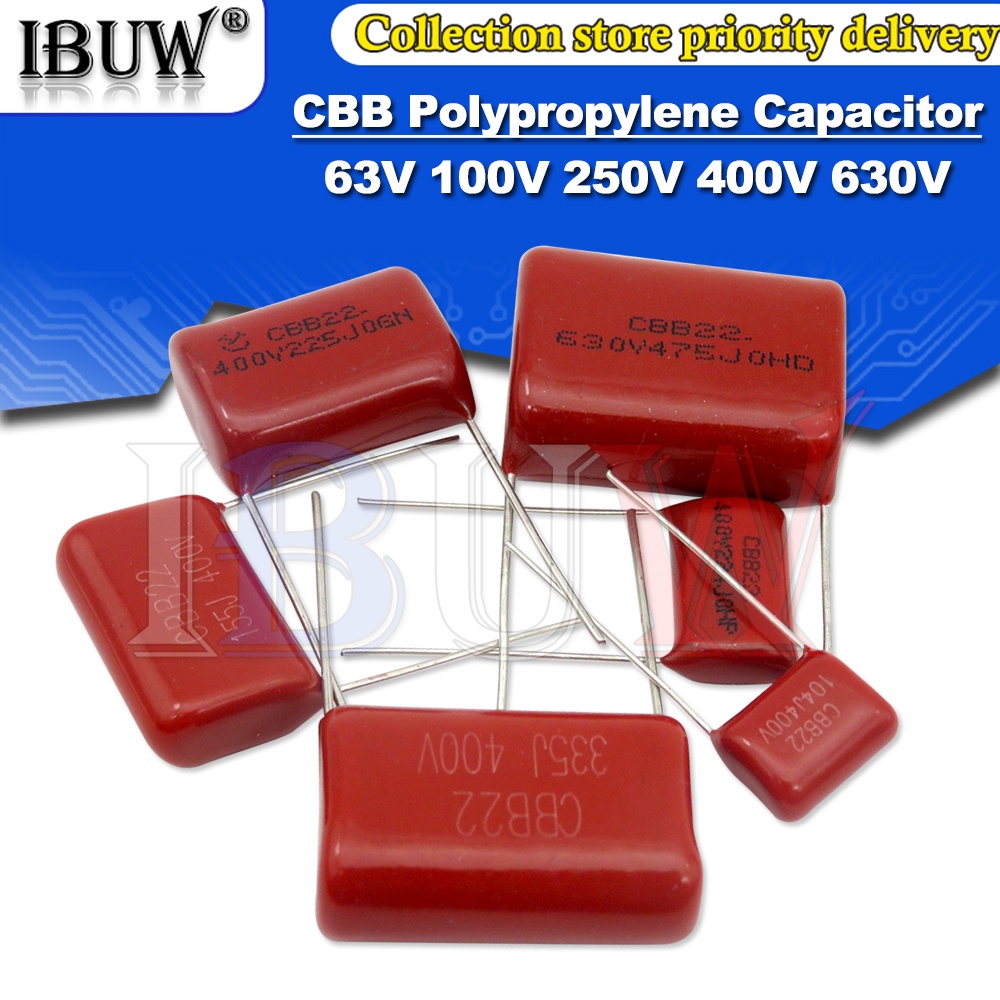 10pcs Smw 684J 630V 0.68uF CBB Metallized Film Capacitor – P=20mm, Radial Lead