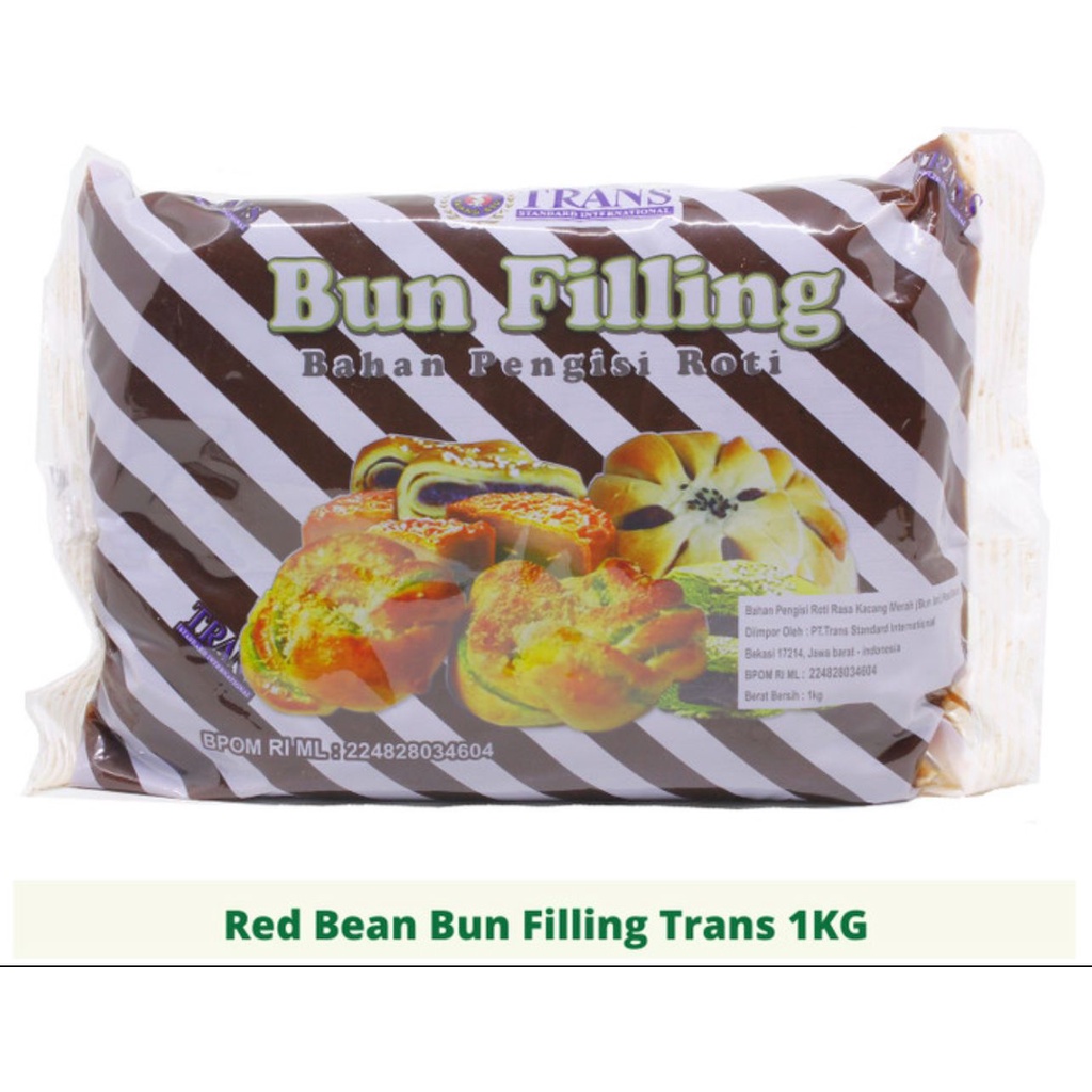 MERAH Trans Bun Filling Red Bean 1kg - Trans Red Bean Flavored Bread ...