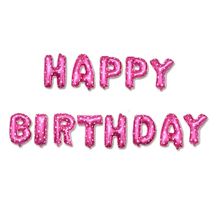 Balloon Home Aluminum Foil BIRTHDAY Size 16 Inches Pink HAPPY Pattern ...