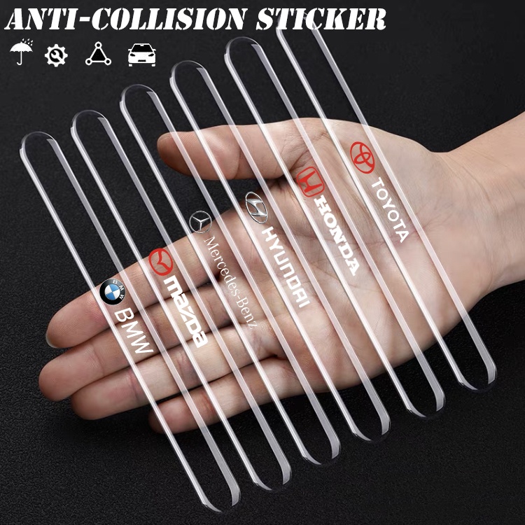 Universal Car Anti Collision Strip Door Handle Rearview Mirror Bumper Guard Anti-Scratch Protector 4 Pcs
