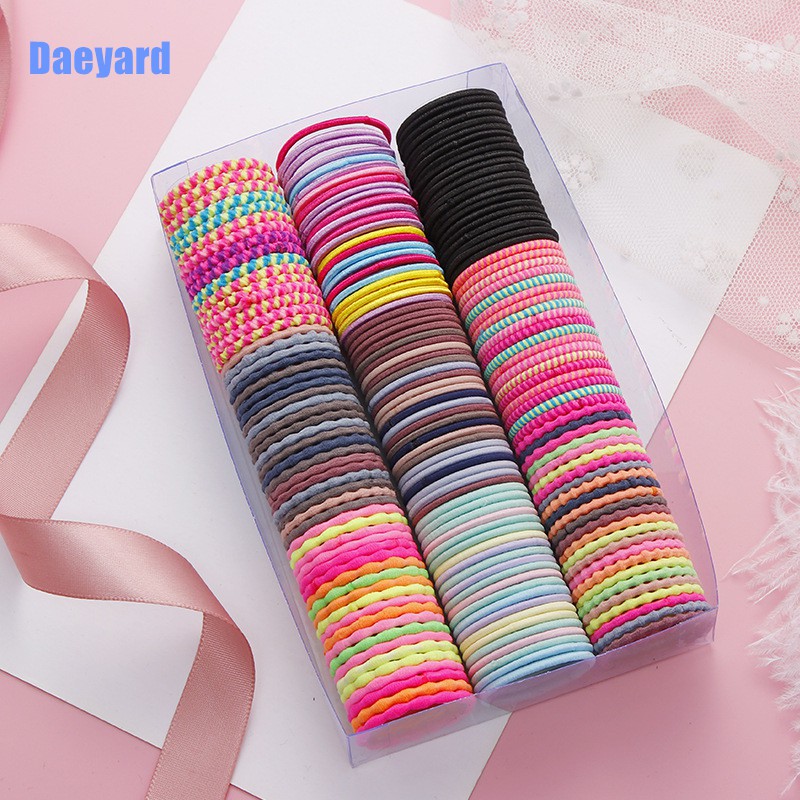 50pcs/100pcs Set Korean Fashion Baby Kids Nylon Elastic Hair Band Candy's Rubber Band Ponytail Hair Tie Girls Hair Accessories Headdress