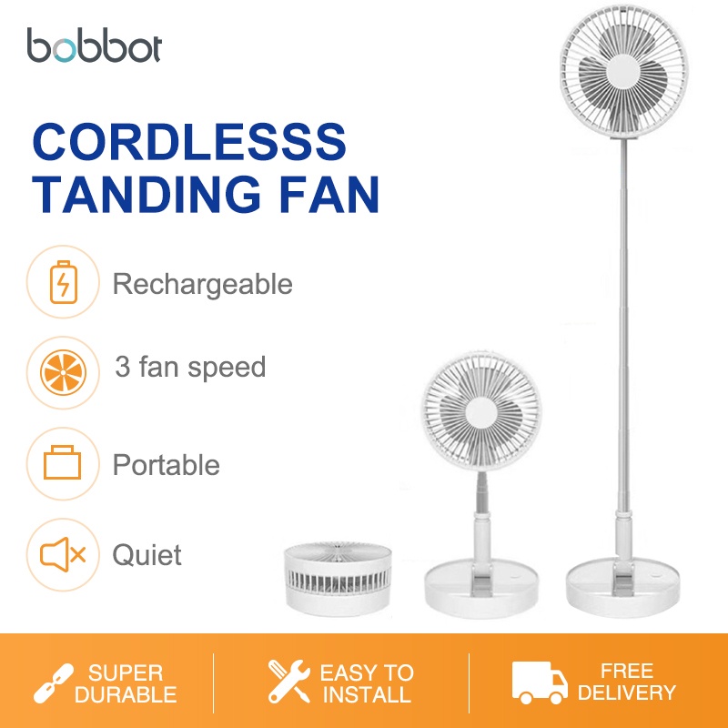 Bobbot Cordless Standing Fan Telescopic Height Adjustable Portable Fan ...