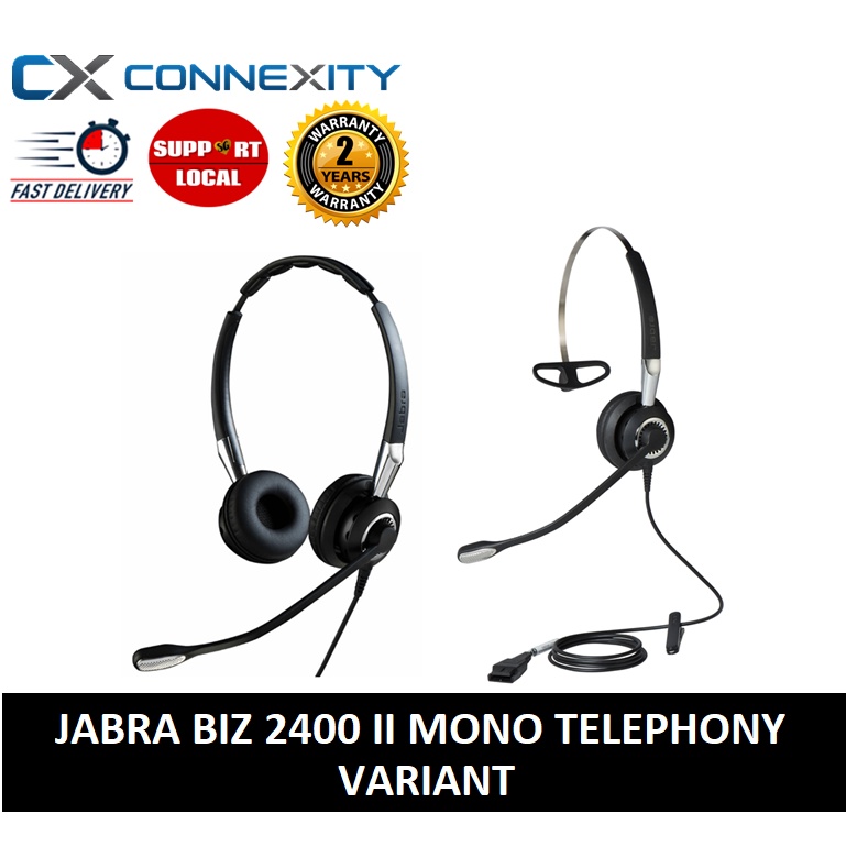 Jabra 2403-820-205 BiZ 2400 II Mono 3-in-1 Noise Canceling outlet Telephone QD Headset