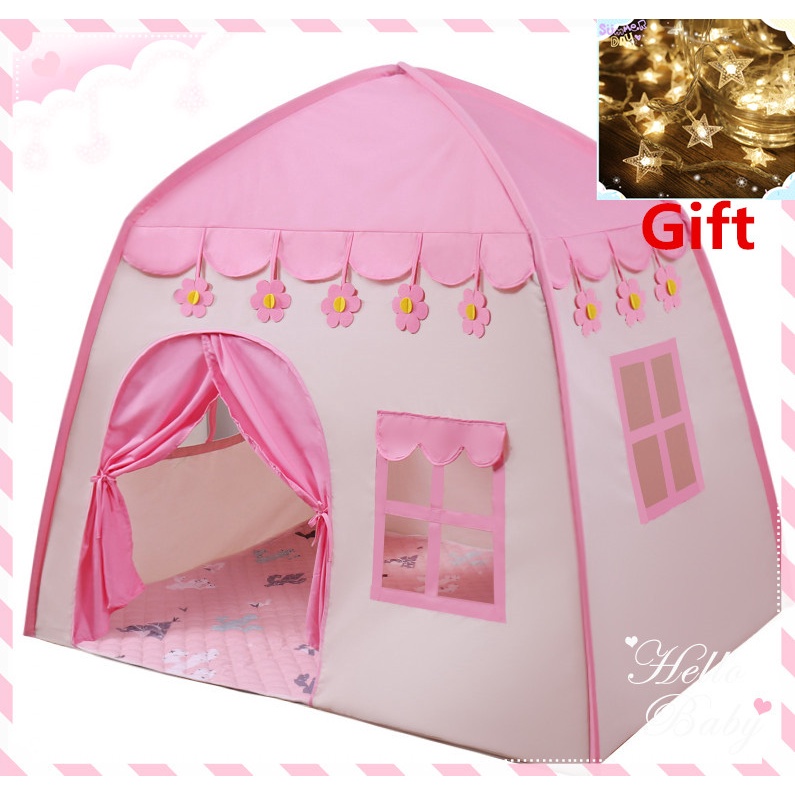 SG STOCK（FREE gift ）Spacious Play Tent for Kids Baby Indoor and Outdoor Playhouse Castle Play Tent Birthday Gift