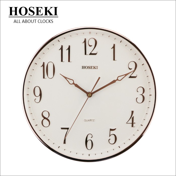 HOSEKI 12 in H9400 Wall Clock Collection Round Quartz Wall Clock Silent NonTicking Large