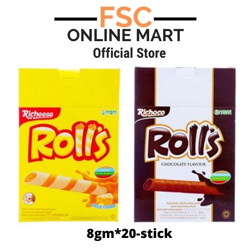 [FSC] Nabati Richeese Wafer Roll 8gmx20's (Cheese/Chocolate) | Shopee ...