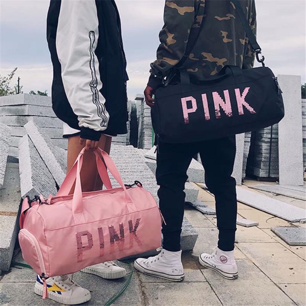 Pink sequin shop duffle bag