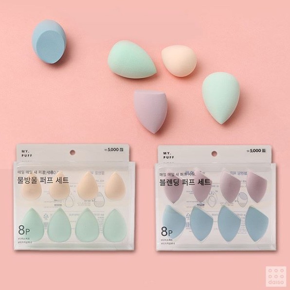 [DAISO KOREA] Water Drop Puff/Blending Puff 8P Set Shopee Singapore