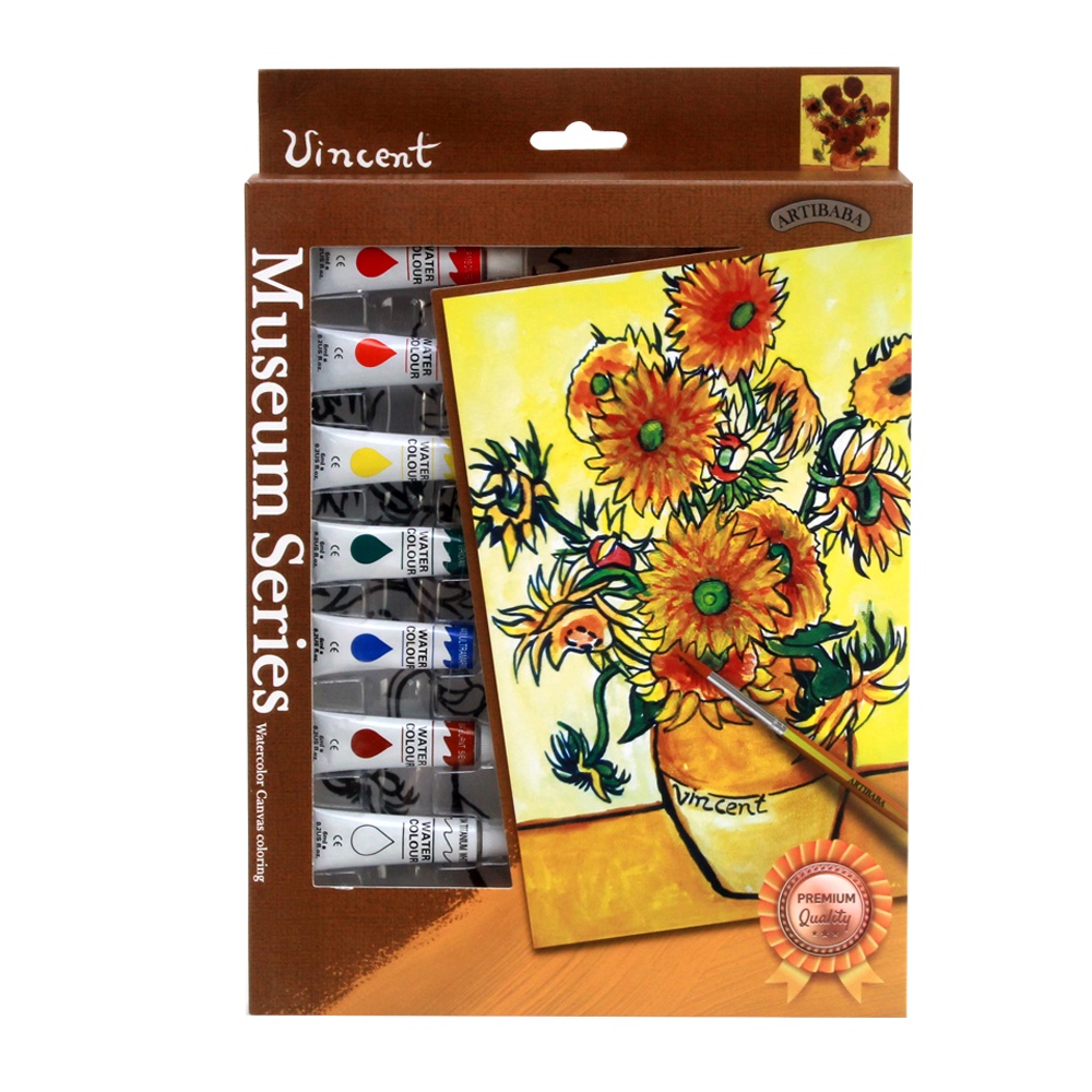 [ARTIBABA] Famous Masterpiece VAN GOGH SUNFLOWER Coloring Set Canvas