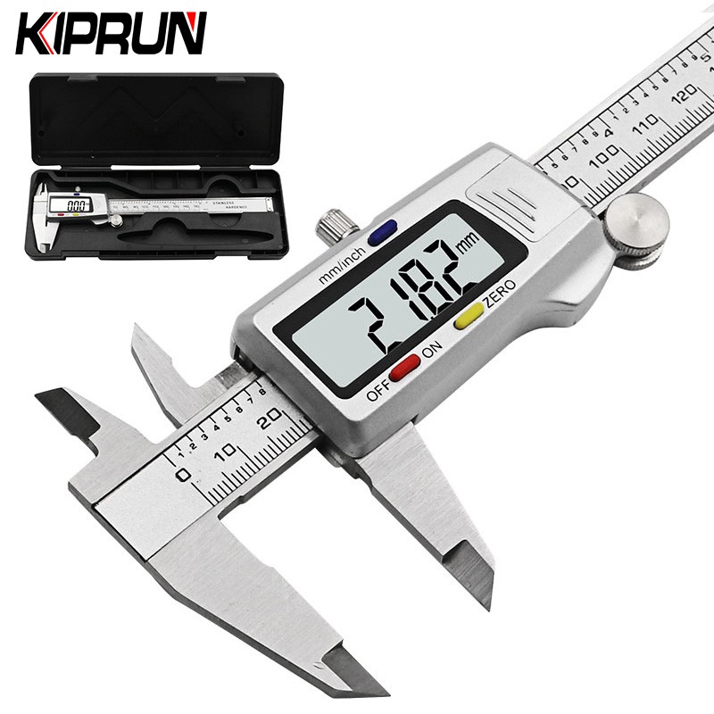 KIPRUN Digital Metal Caliper Stainless Steel Vernier Calipers Electronic Micrometer Ruler Depth Measuring Tool Gauge Instrument 0-150mm