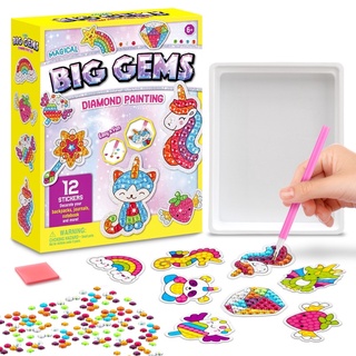 Diamond Art for Kids, Crafts for Girls Ages 8-12, Gem Arts and Crafts for Kids  Ages 6 8 10 12 for Beginners, Rhinestone Full Drill Diamond Painting Kits  for Kids - 4 Pieces