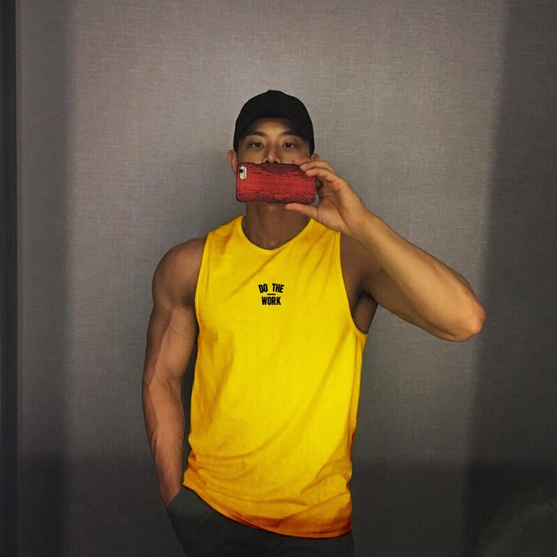 New Brand Summer Running Vest Gym Clothing Mesh Bodybuilding Stringer Tank Top Men Fitness Sleeveless Shirt Quick Dry Singlets