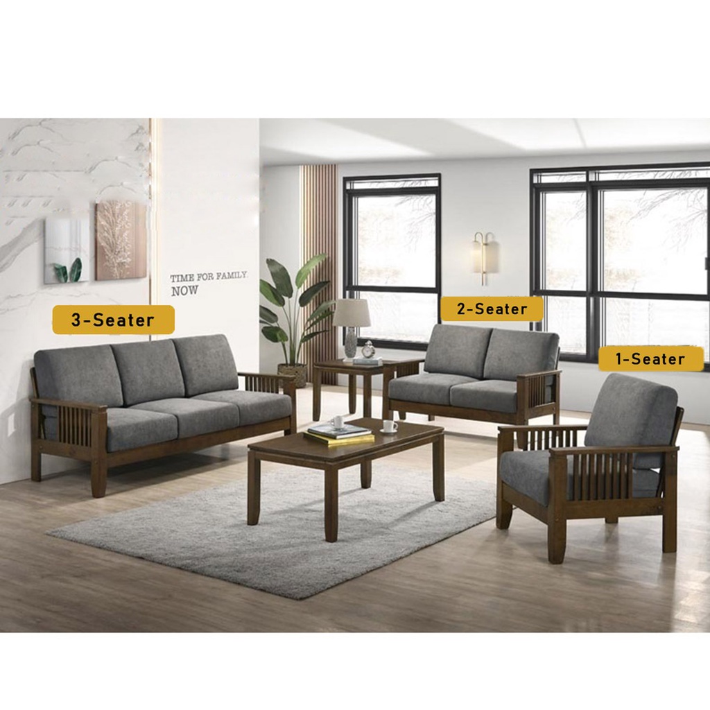 Living Mall Frida Series 1,2,3 Seater Sofa Set Solid Wood Living Room