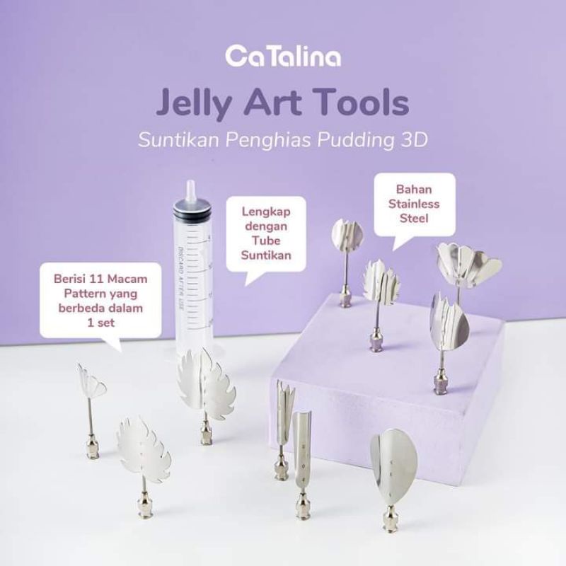 Jelly Art Tools Set Jarum Suntikan Jelly Penghias Puding 3D 11 Pcs
