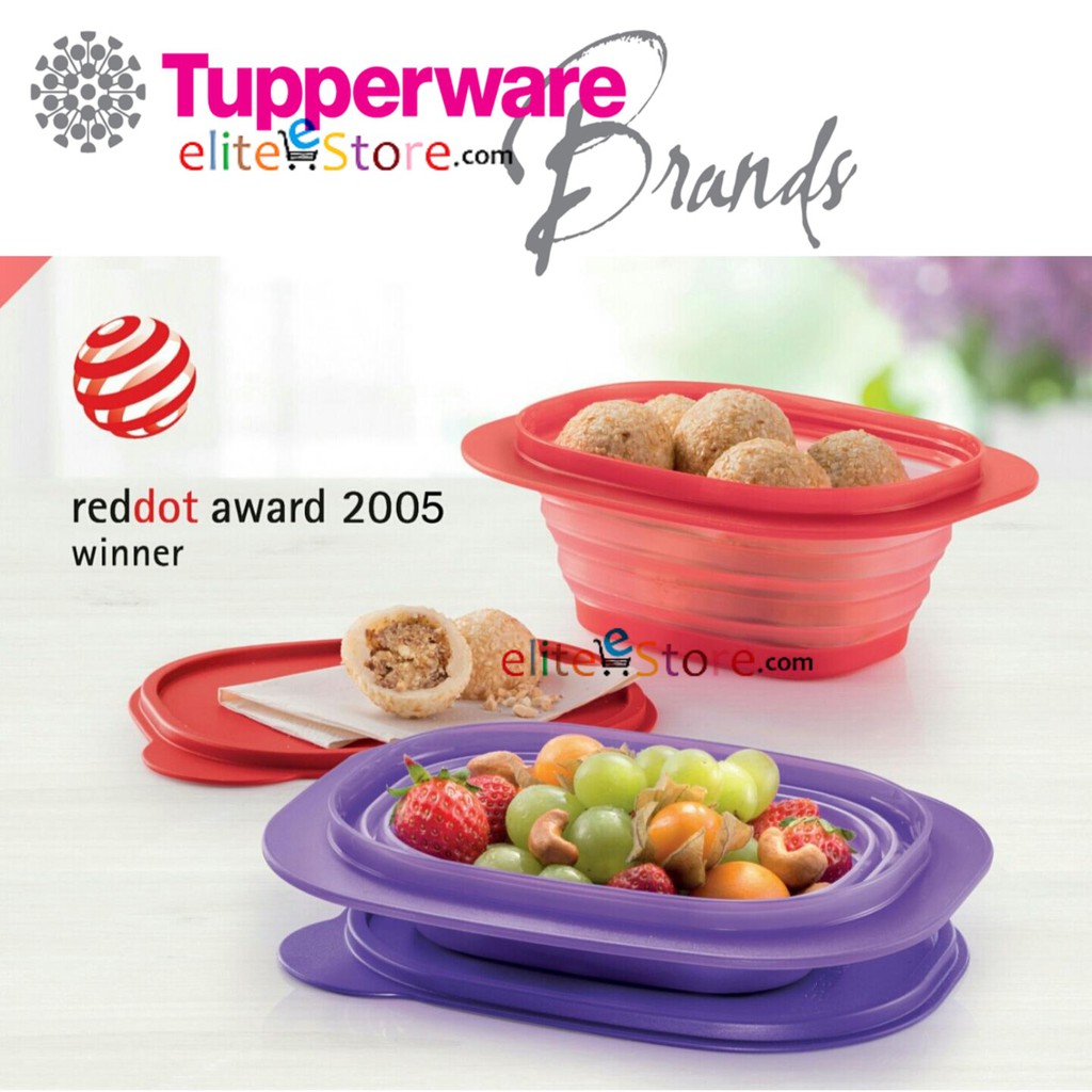 Tupperware RedDot Adward GoFlex Container Lunch Box 850ml x2 Purple ...