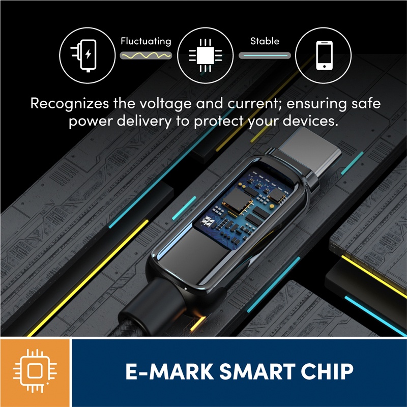 Prolink 100W 5A Fast Charging USB Kabel Data Type C l Digital Display l E-MarkChip l 2M - Gambar 4