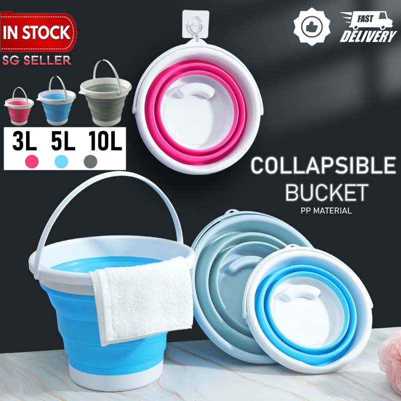 Collapsible Foldable Pail Bucket Home Kitchen Bathroom Folding Car Wash