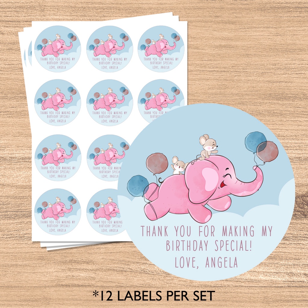 Personalised Birthday Sticker Labels Party Goodie Bag Labels Jungle
