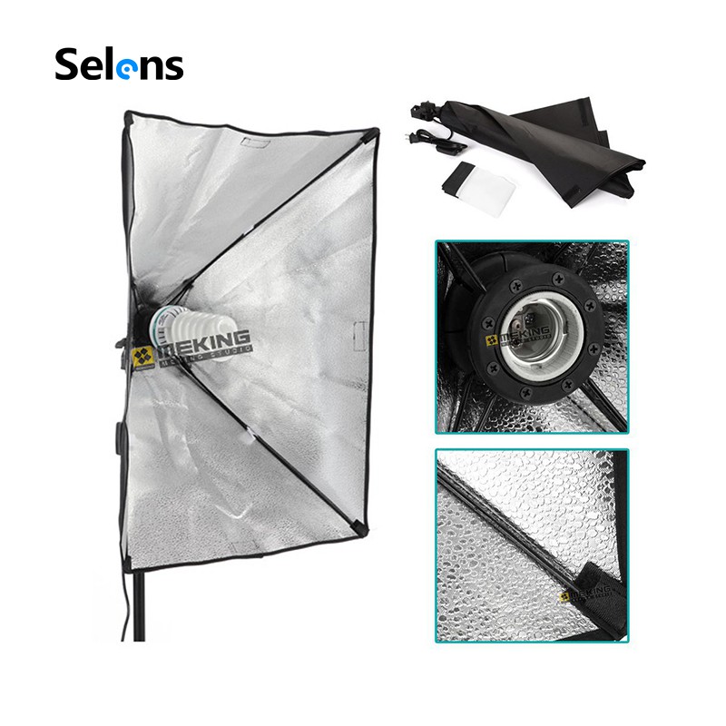 Parapluie Softbox Photo Selens 84 Cm (33") - Blanc/Noir - Translucide (Shoot Through) - Pour Studio - Neuf