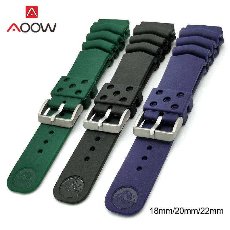 Sport Silicone Strap 18 20 22mm Waterproof Diver Rubber Watchband Replacement Bracelet Band Watch Accessories for Seiko