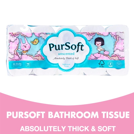 Pursoft 3Ply Toilet Paper Bathroom Tissue 220s Tissue Paper Shopee