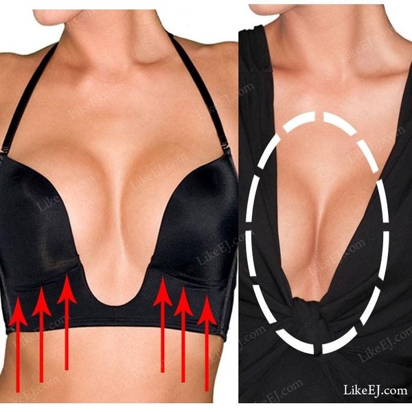 Sexy V Shape Push Up Deep Plunge Convertible V Bra Max Cleavage