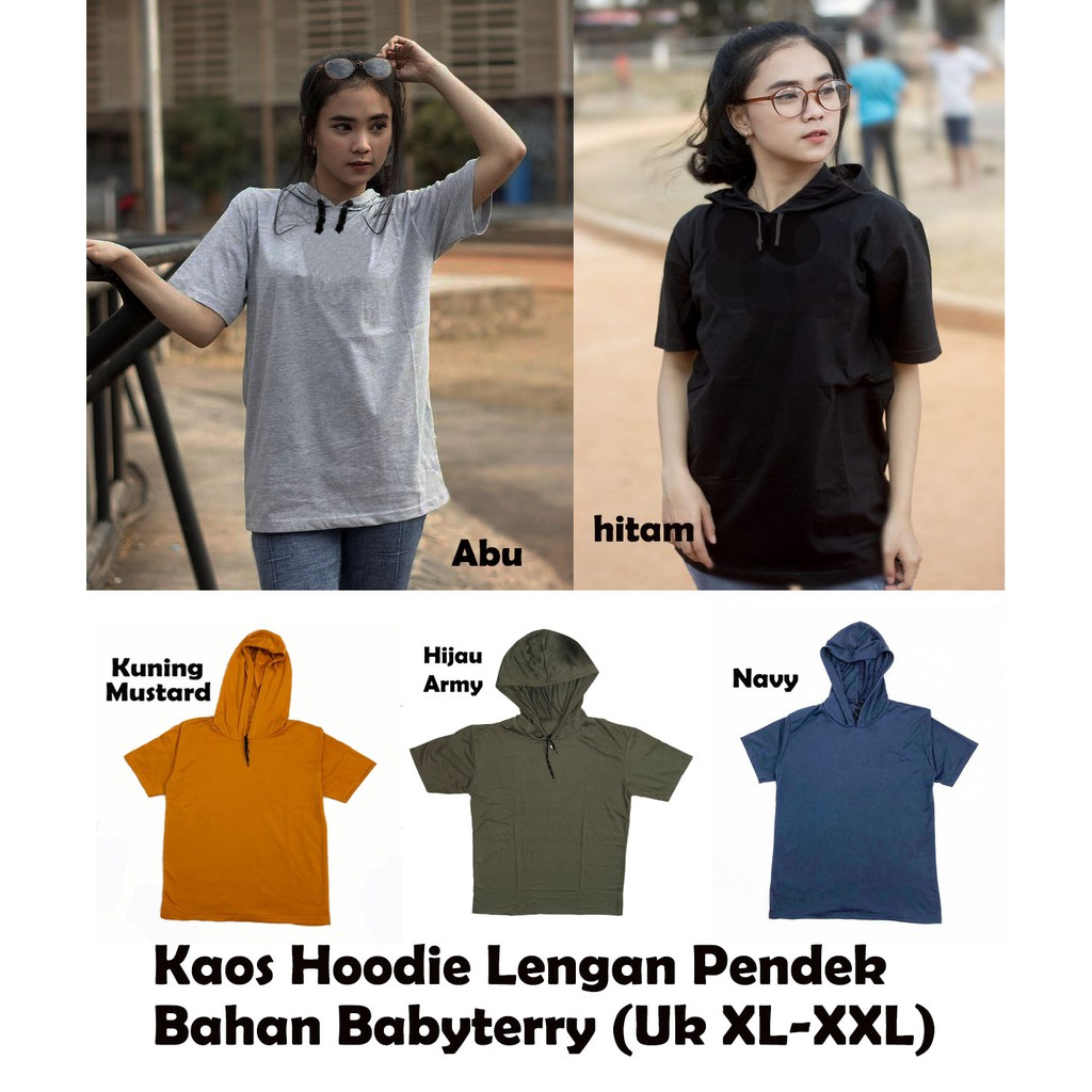 Plain short sleeve hoodie best sale