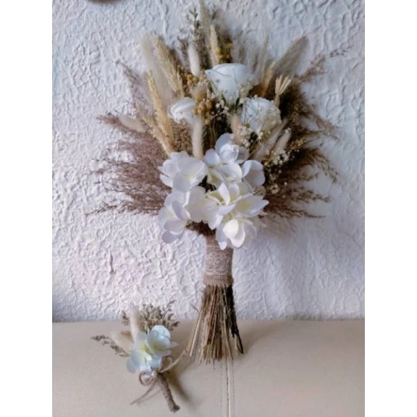 hand buket custom  by request - handbuket wedding (free corsage) - Gambar 2