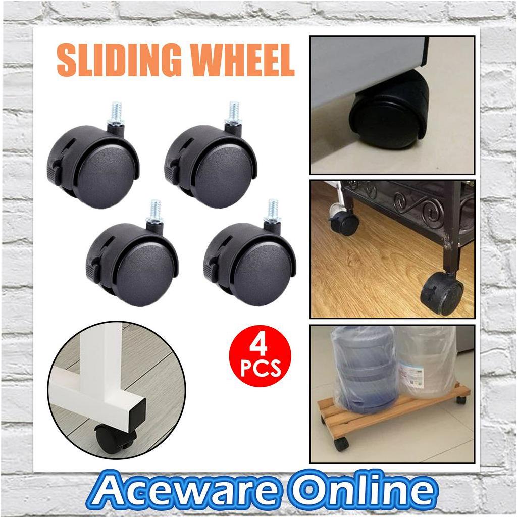 4 PCS Lifting Table Wheel Furniture Chair Caster Screw Swivel Castor ...