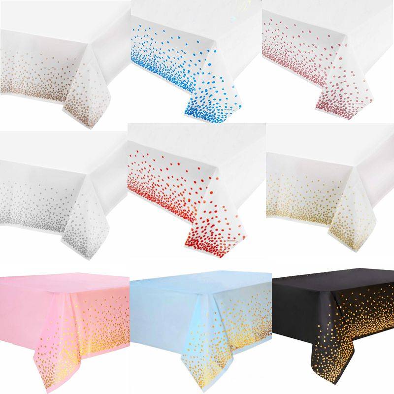 Disposable Gold Dot Gilded Tablecloth Rose Gold Plastic Table Cloth