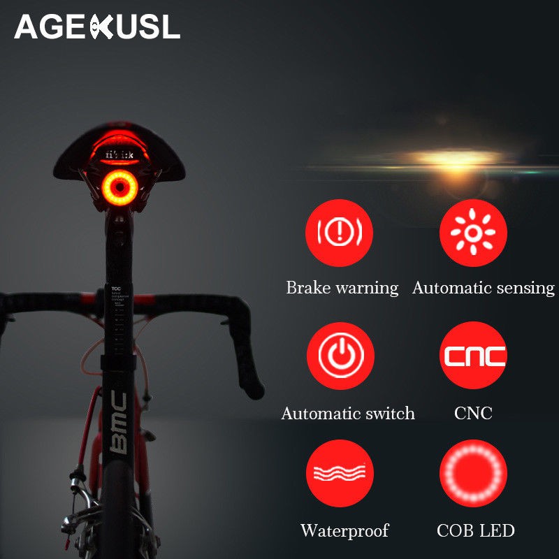 MEROCA Bicycle Rear Light Tail Lights Cycling LED Road MTB Bike Saddle ...