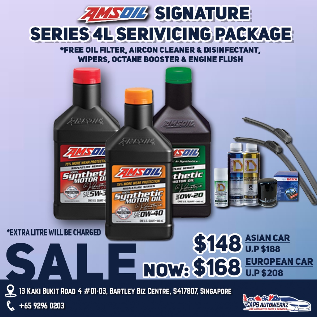 AMSOIL Signature Series 4L Fully Synthetic Engine Oil Servicing Package ...