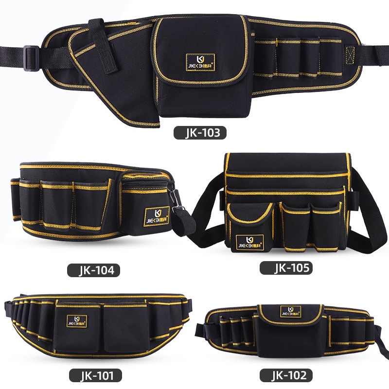 Three-layer Oxford Cloth Tool Bag Waist Bag Pouch Wear-resistant Repair Kit Multi-function Electrician Pocket Waterproof Durable Belt Work Hand Tools Hardware Storage Bags