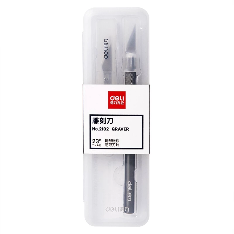 Deli Graver / Cutter Ukir Bahan Metal Dengan Refill 10pcs 2102 - Gambar 2