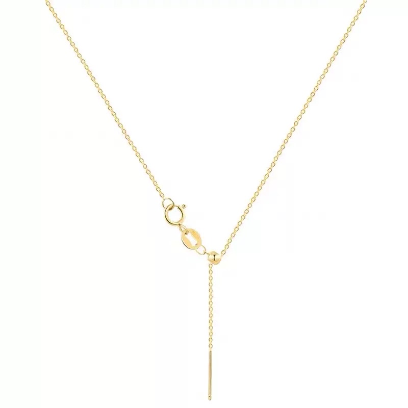 Authentic 18K Gold Necklace Female AU750 Adjustable Needle O
