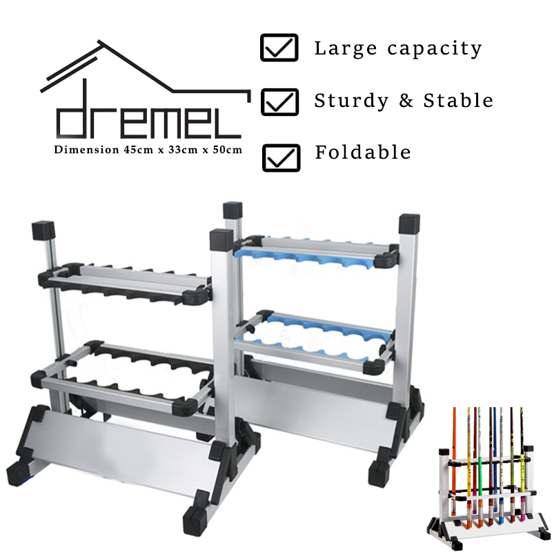 DREMEL 12 Hole Aluminum Alloy Fishing Tackle Rod Fishing Rod Holder ...
