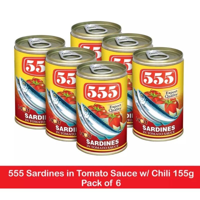 555 Sardines in Tomato Sauce with chili ( 6pcs x 155g ) | Shopee Singapore