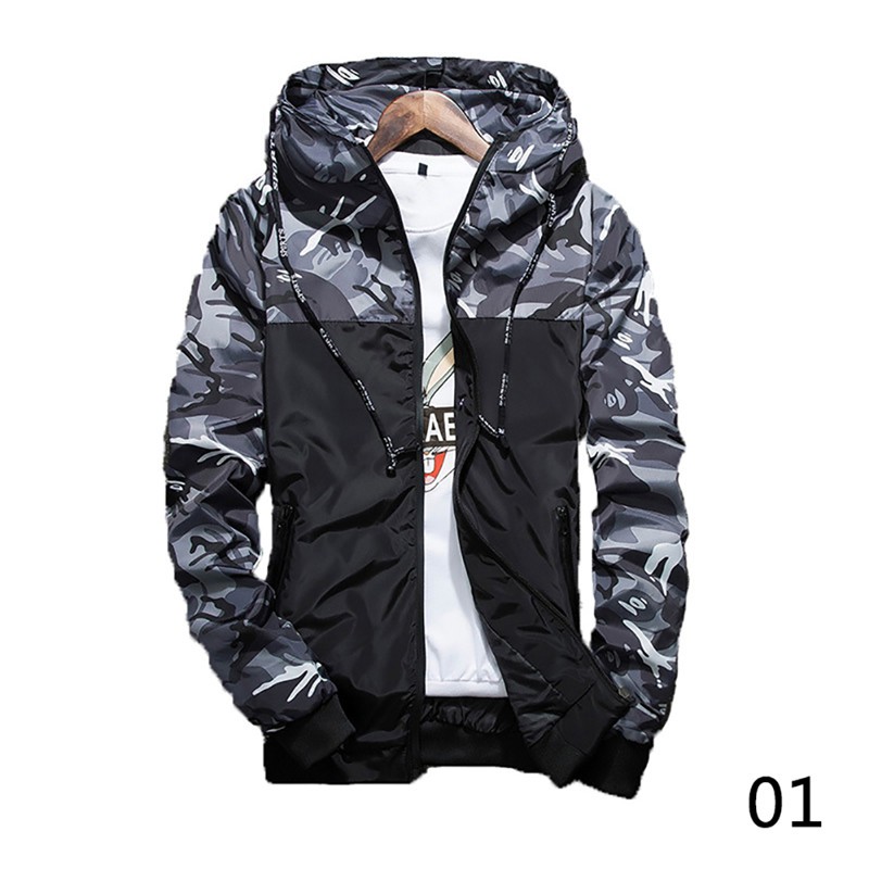 Men Camouflage Coat Hoodies Casual Jacket Clothing Male Outwear