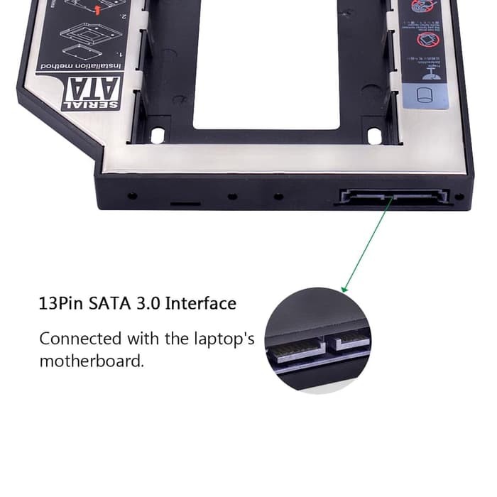 HDD Caddy 9.5 mm / 12.7mm | DVD to HDD | SATA to SATA | DVD to HDD - Gambar 4