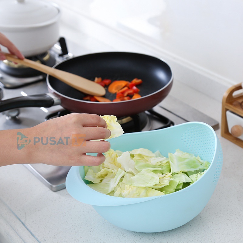 WADAH CUCI BERAS / BASKOM CUCI BERAS SAYUR BUAH ALAT CUCI BERAS DAN SAYURAN SERBAGUNA SARINGAN BERAS - Gambar 4