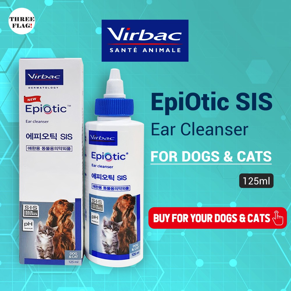 Virbac epiotic ear cleaner for cats and hotsell dogs 125ml