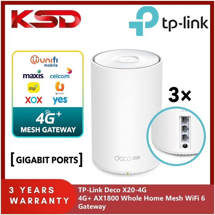 TPLink Deco X204G AX1800 4G LTE Modem Direct Sim Card Mesh Router