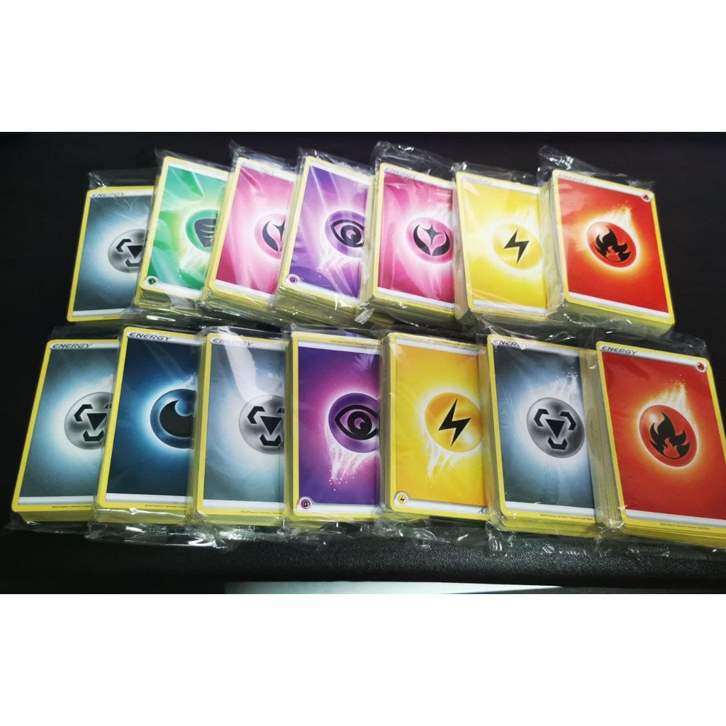A Pokemon 45 Basic Energy Cards Collection - 5 Pieces per Variety Energy  Cards + 50 Arkero-G® Standard Soft Sleeves (Card Sleeves): : Toys