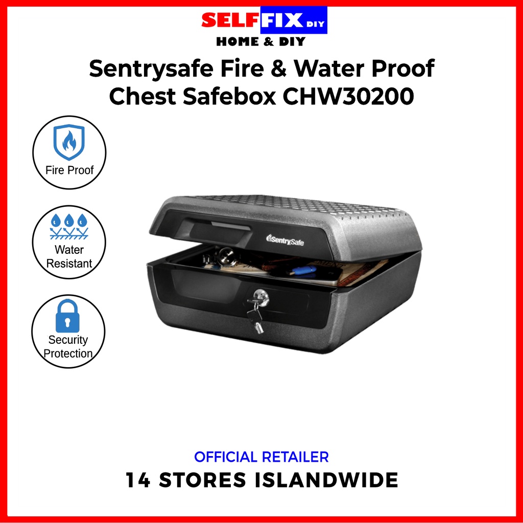 SentrySafe CHW30200 FireSafe and Waterproof Security Chest 10.1L